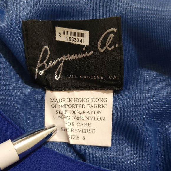 VTG Benjamin A. Blue Sapphire A-line Ankle Length Short Sleeve Dress Siz… - Picture 6 of 9